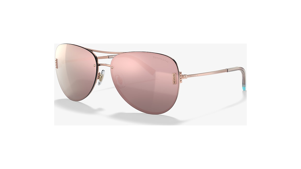 Tiffany & Co. TF3066 62 Grey Mirror Rose Gold & Rubedo Sunglasses