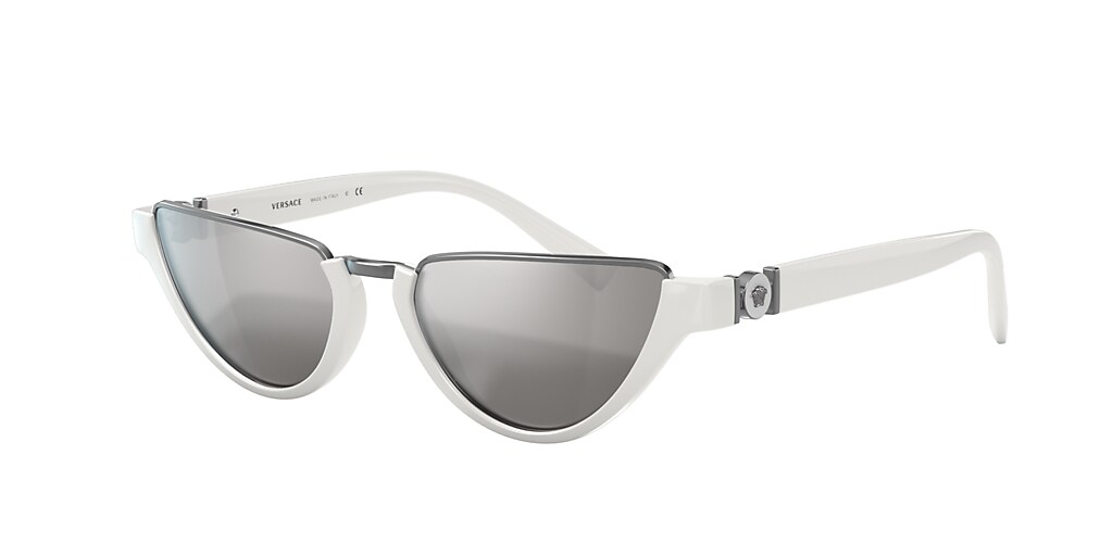 Versace VE4370 54 Silver & White Sunglasses | Sunglass Hut USA