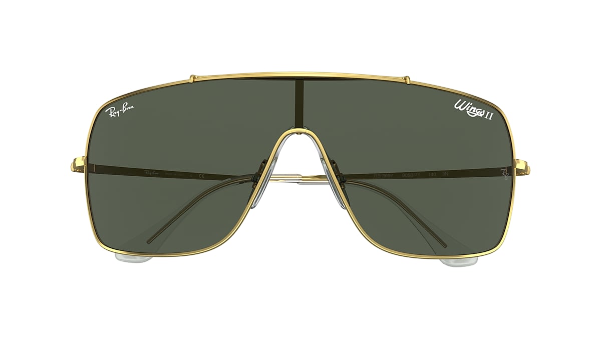 Ray-Ban RB3697 Wings II 01 Green Classic & Gold Sunglasses | Sunglass Hut  Australia