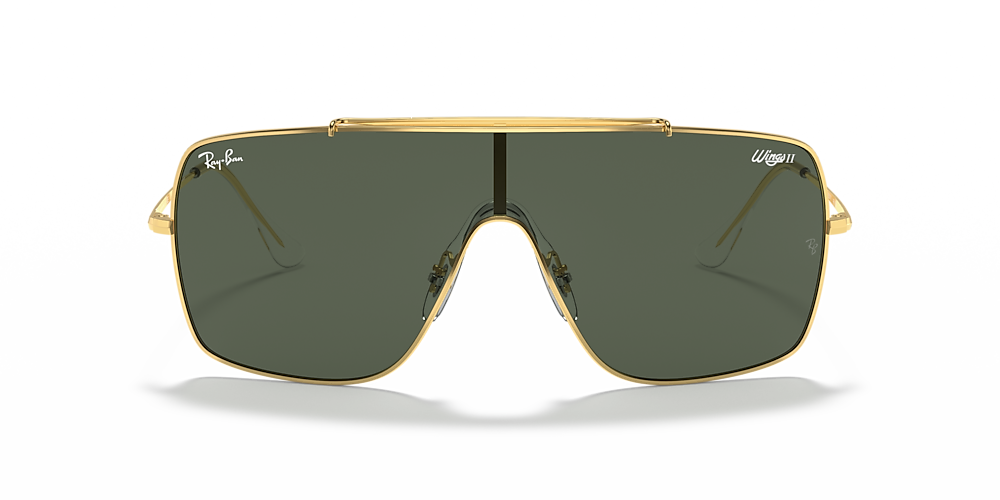 Ray-Ban RB3697 Wings II 01 Green Classic & Gold Sunglasses | Sunglass Hut  USA