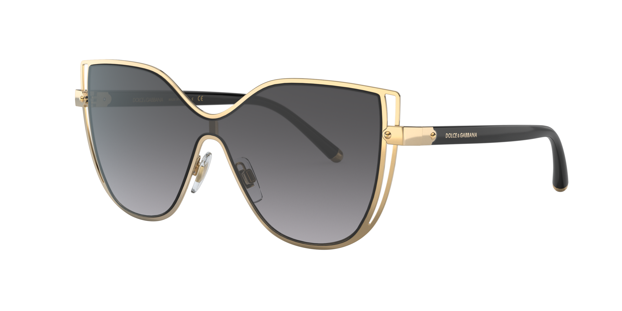 DOLCE & GABBANA DG2236 02 8G Gold Grey Gradient 28 mm Women's Sunglasses