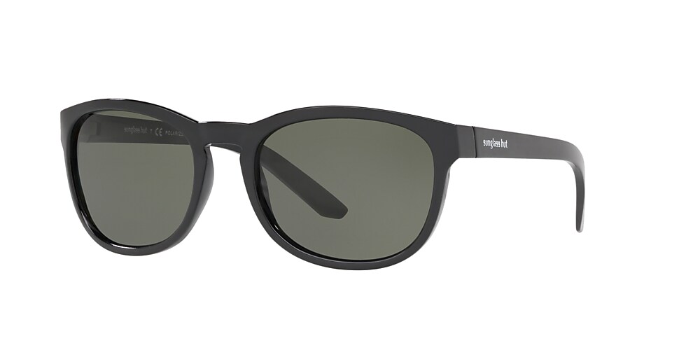 Sunglass Hut Collection HU2015 57 Gris Noir Noir Verre polaris