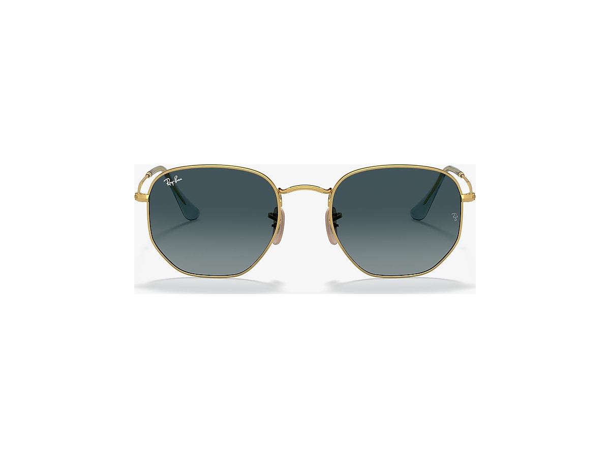 Ray-Ban RB3548N Hexagonal Flat Lenses 51 Blue & Gold