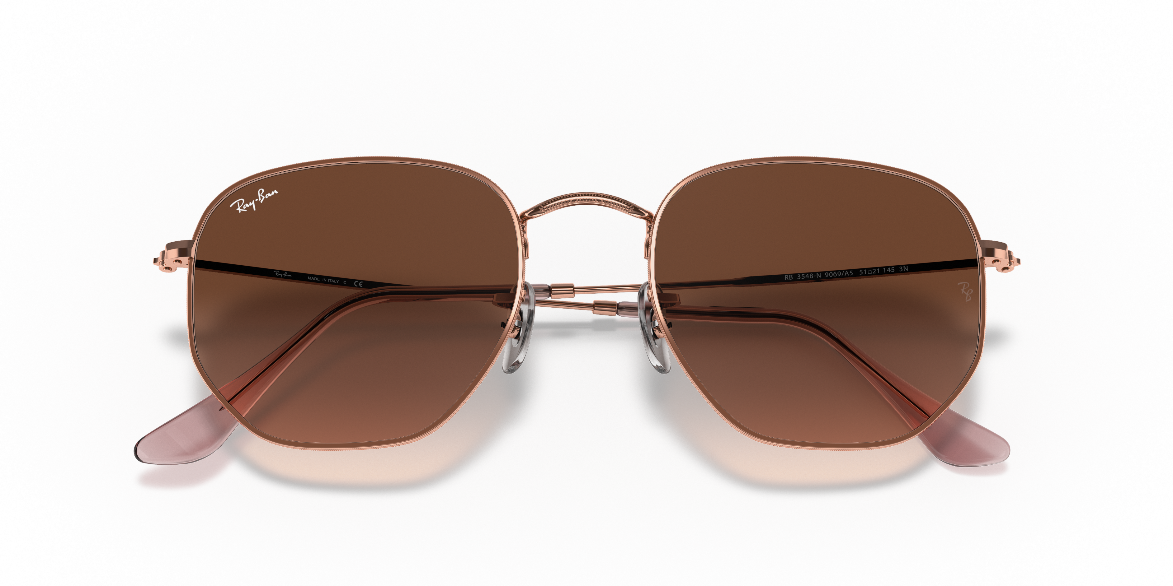 rayban hexagonal brown