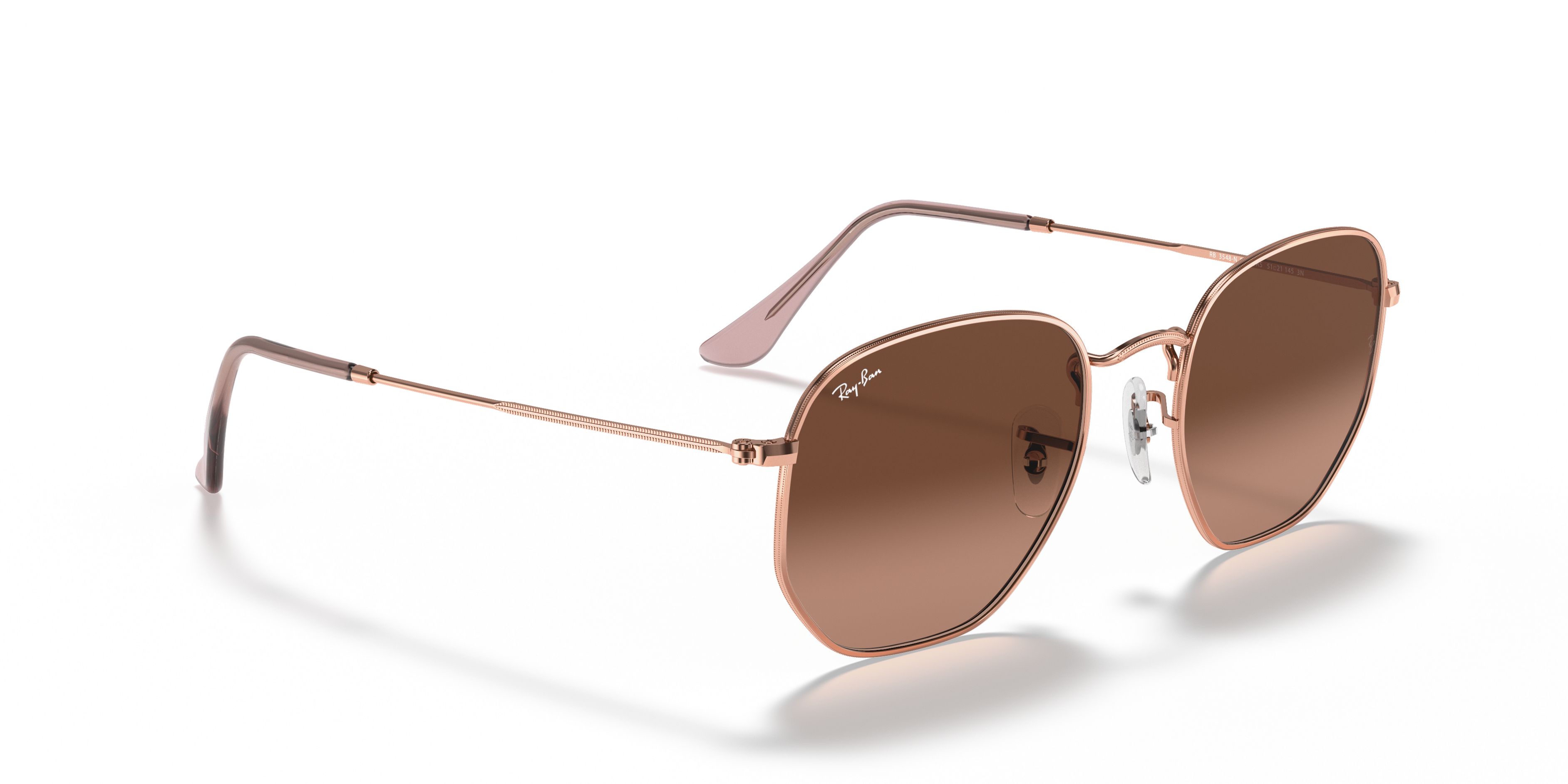 rayban hexagonal brown