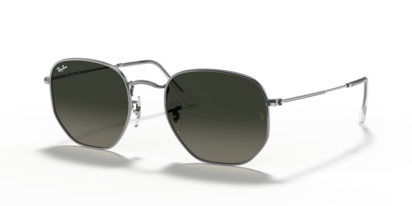 Óculos de sol Ray-Ban Hexagonal Flat Lenses RB3548N, formato hexagonal, armação em metal grafite, lente cinza degradê