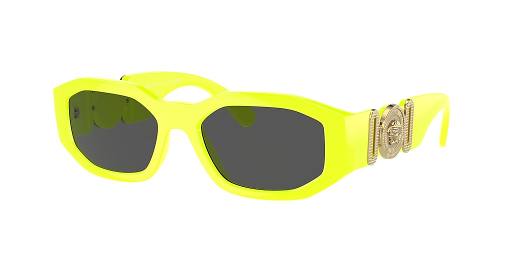 Versace Ve4361 Biggie 53 Dark Grey And Yellow Fluo Sunglasses Sunglass Hut Australia 