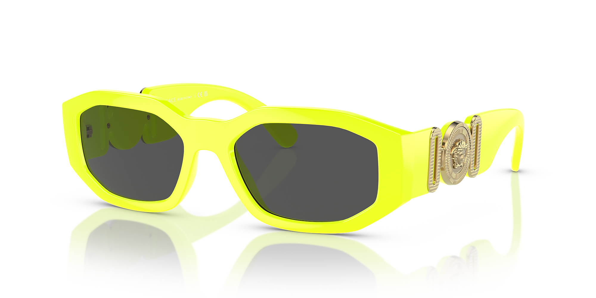 Versace Ve4361 Biggie 53 Dark Grey And Yellow Fluo Sunglasses Sunglass Hut Australia 