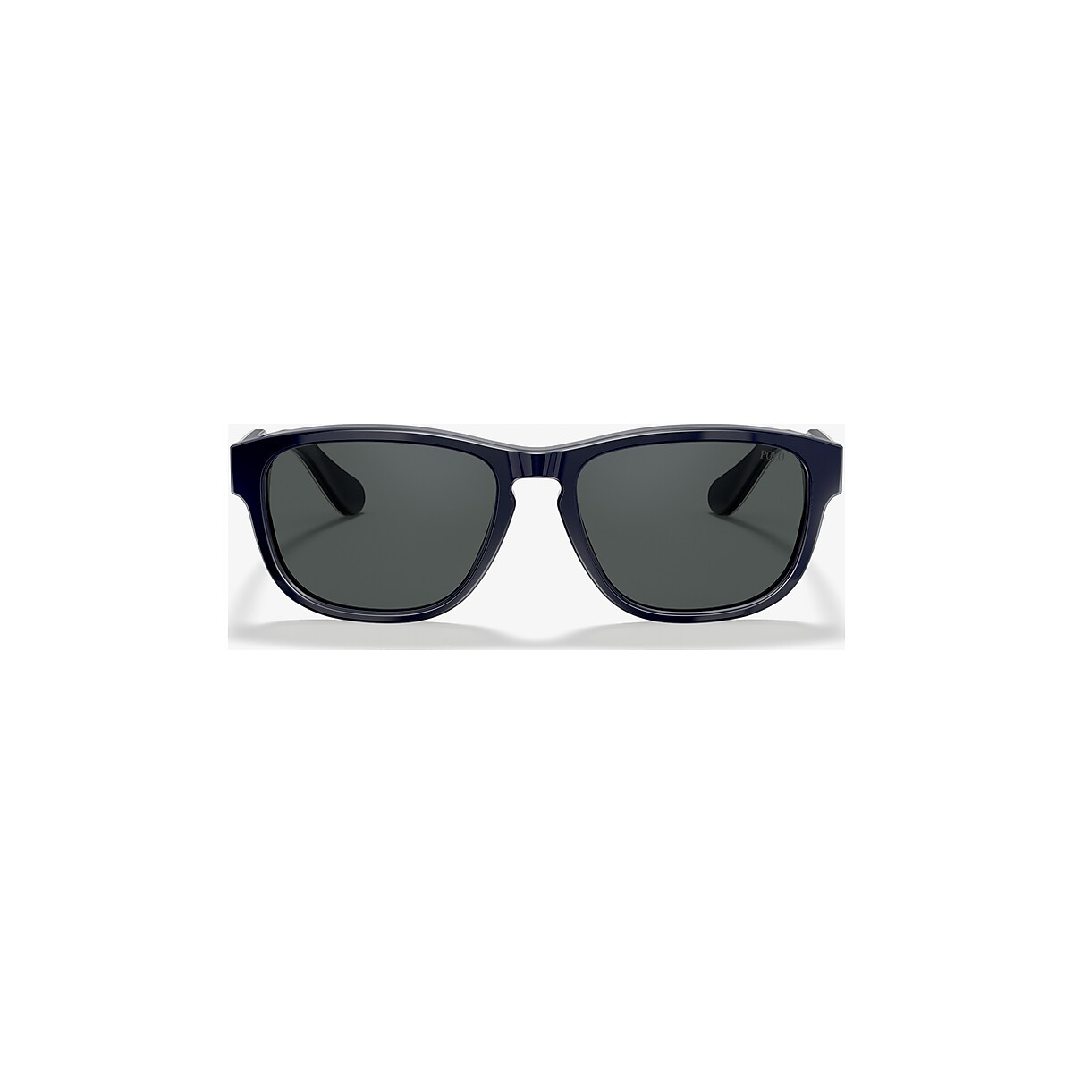 Polo Ralph Lauren PH4158 55 Grey & Shiny Navy Blue Sunglasses