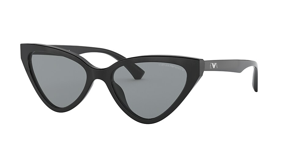 Emporio Armani EA4136 55 Grey & Shiny Black Sunglasses | Sunglass