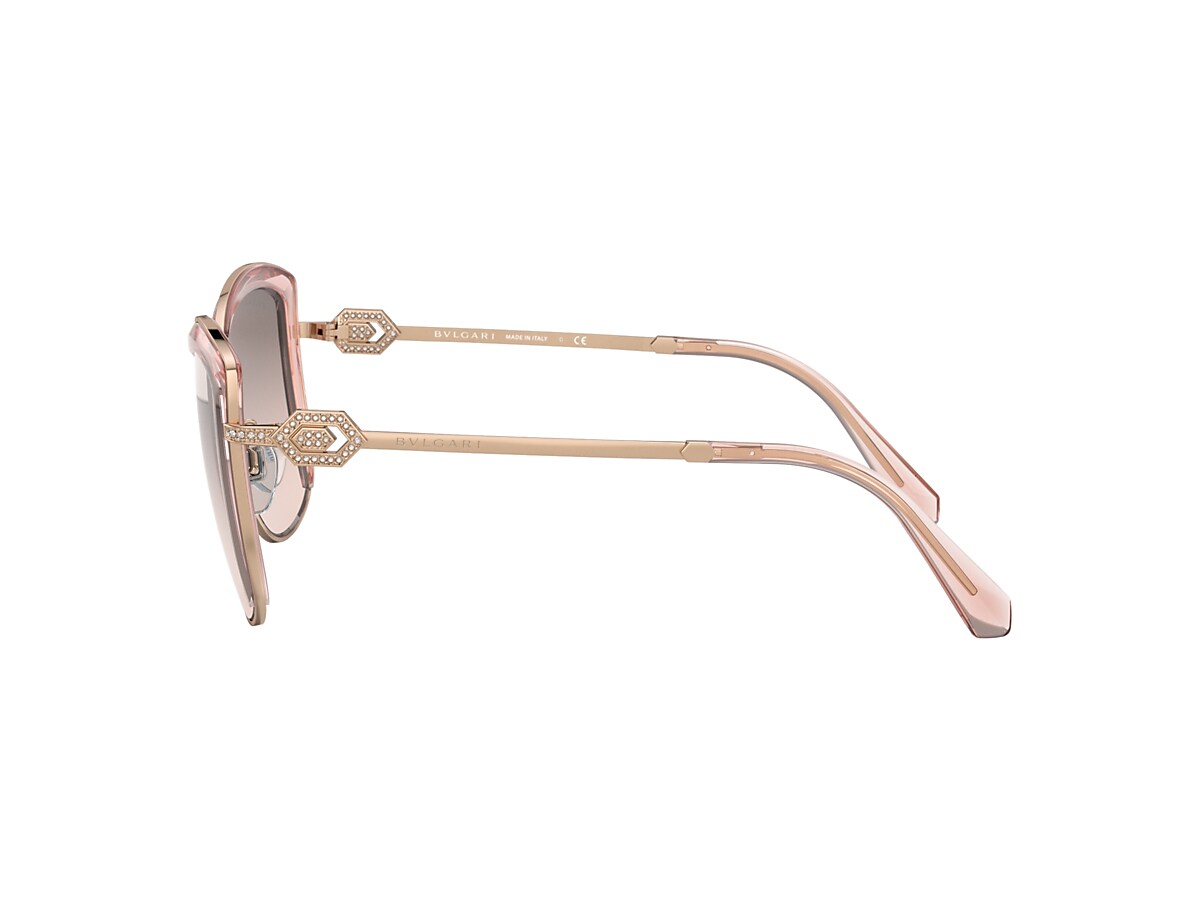 BVLGARI BV6128B Pink Gold/Transparent Pink - Female Luxury Sunglasses, Pink  Gradient Grey Lens