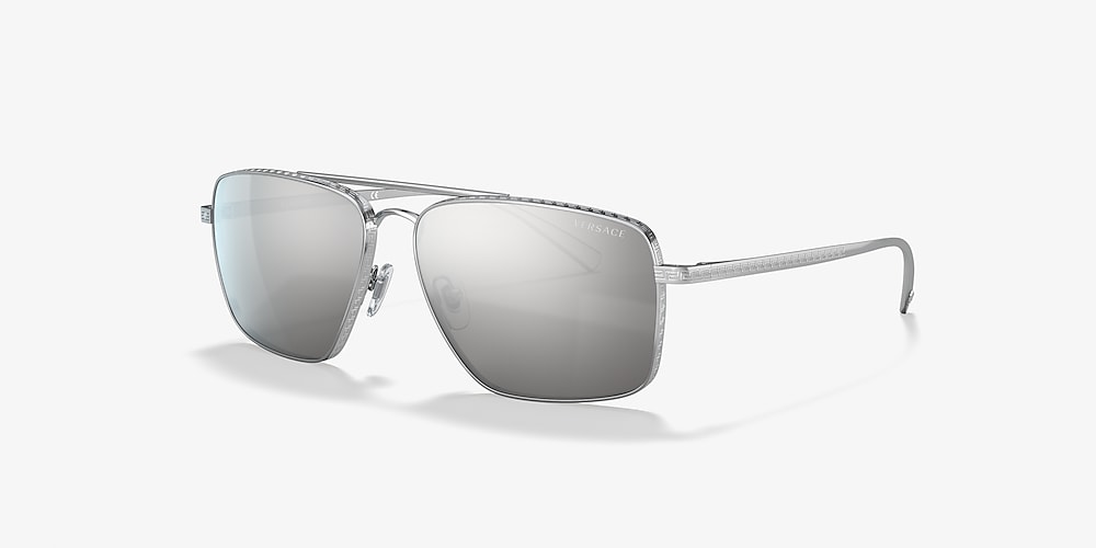 Versace VE2216 61 Light Grey Mirror Silver 80 & Silver Sunglasses | Sunglass  Hut United Kingdom