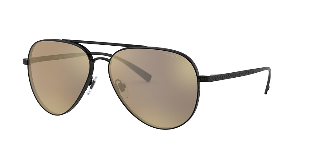 Versace VE2217 Brown & Matte Black Sunglasses | Sunglass Hut USA