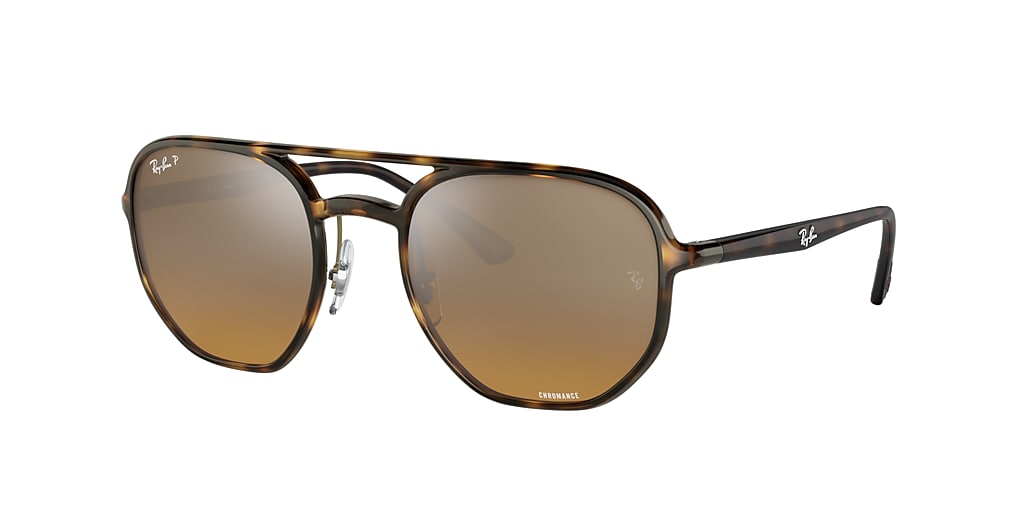 Ray-Ban RB4321CH Chromance 53 Brown & Light Havana Polarised Sunglasses ...