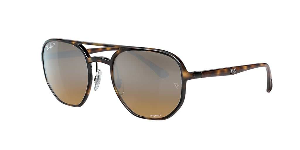 Ray-Ban RB4321CH RB4321 CHROMANCE 53 Brown Gradient Mirror & Tortoise ...