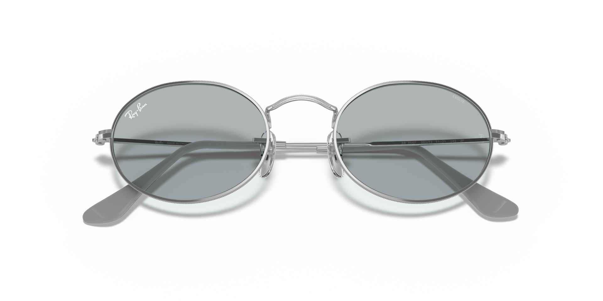 Ray-Ban RB3547 OVAL SOLID EVOLVE 51 Evolve Photo Grey To Violet \u0026 Silver  Sunglasses | Sunglass Hut USA