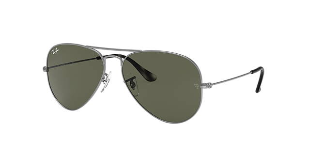 Ray-Ban RB3025 Aviator Classic 58 Green u0026 Gold Sunglasses | Sunglass Hut USA