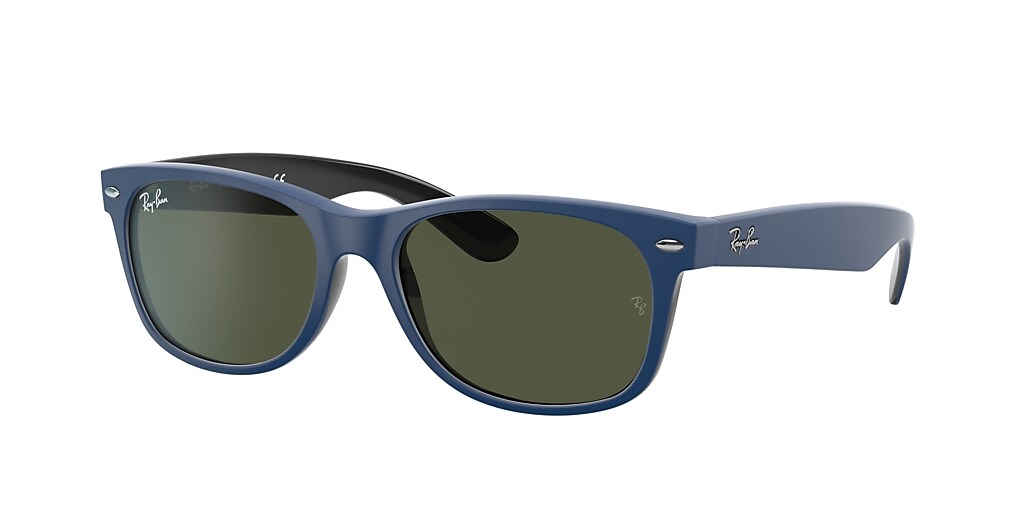 Ray-Ban RB2132 New Wayfarer Color Mix 55 Green & Blue Sunglasses ...