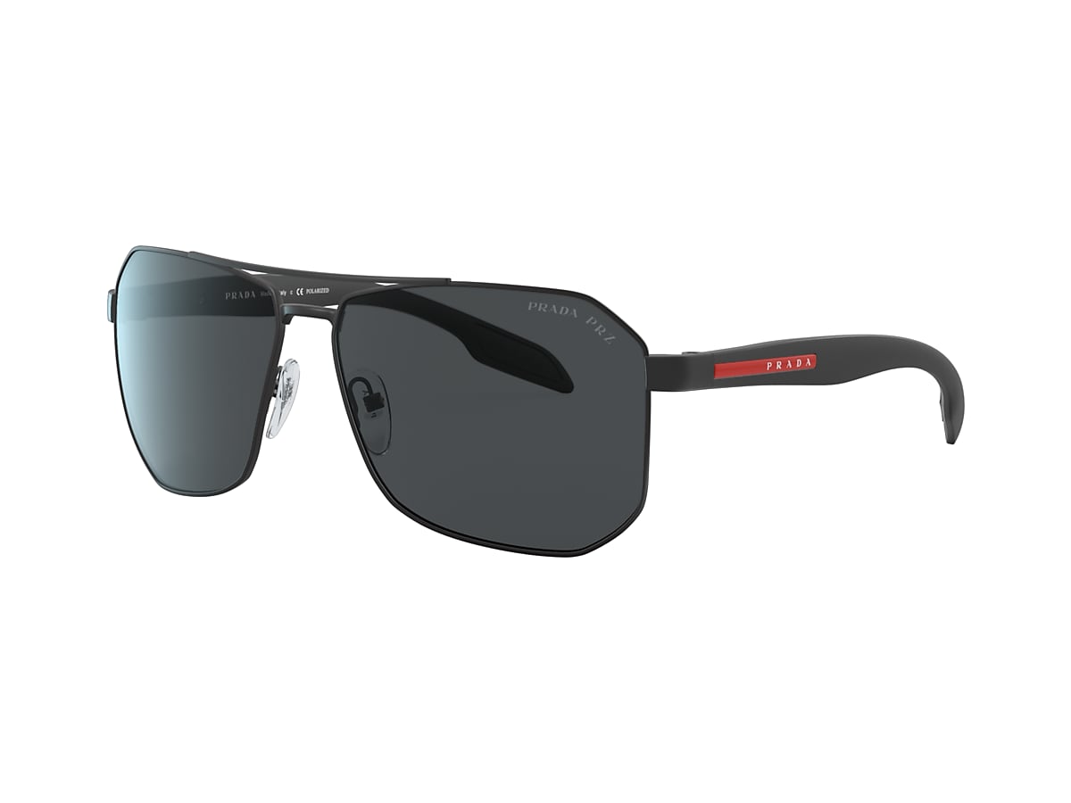 Prada Linea Rossa PS 51VS 62 Polar Grey & Black Rubber Polarized Sunglasses  | Sunglass Hut USA