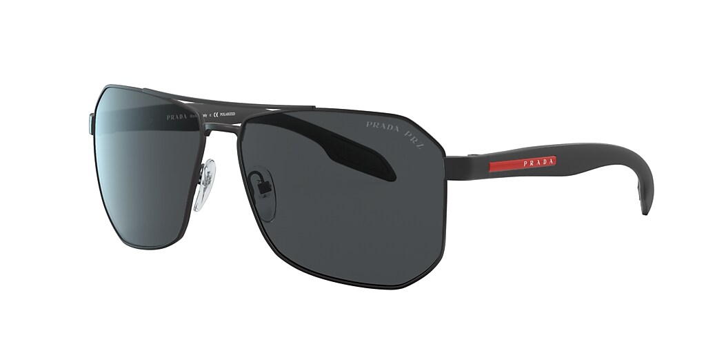 Prada Linea Rossa PS 51VS 62 Polarized Grey & Black Rubber Polarized ...