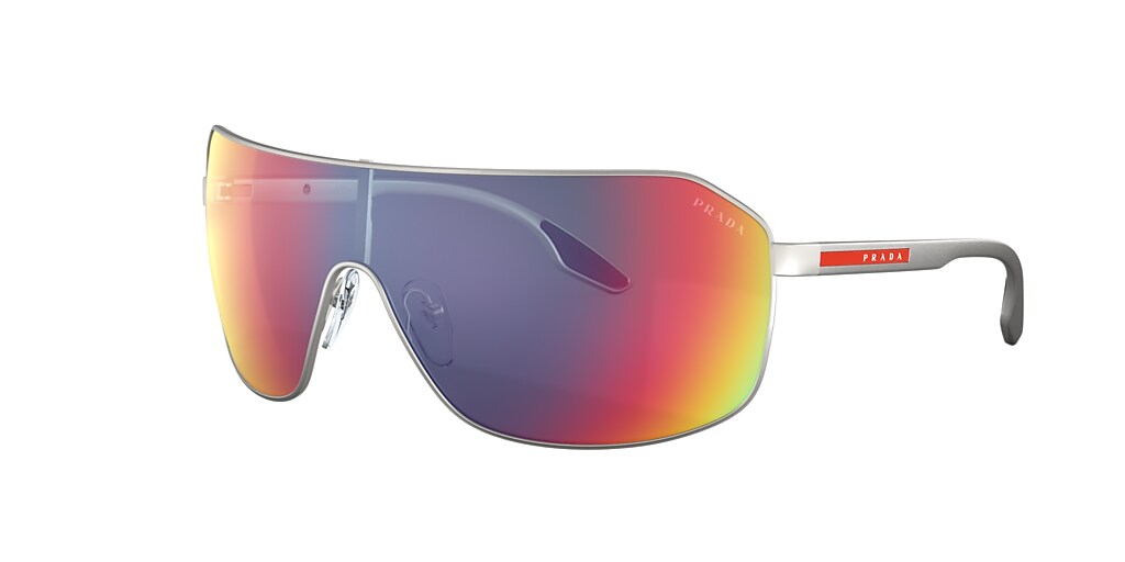 Prada Linea Rossa PS 53VS ACTIVE 37 Rouge/jaune effet miroir gris foncÃ© & Argent opaque Lunettes 