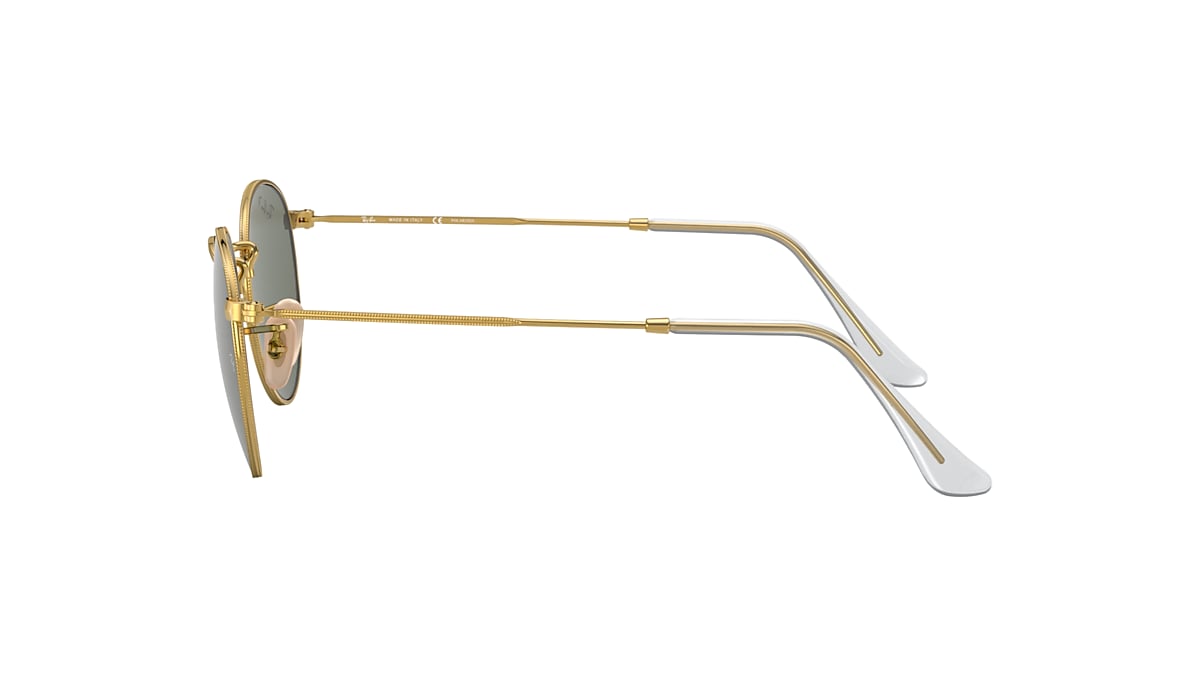 Ray-Ban RB3447 Round Metal 50 G-15 Green & Gold Polarized 