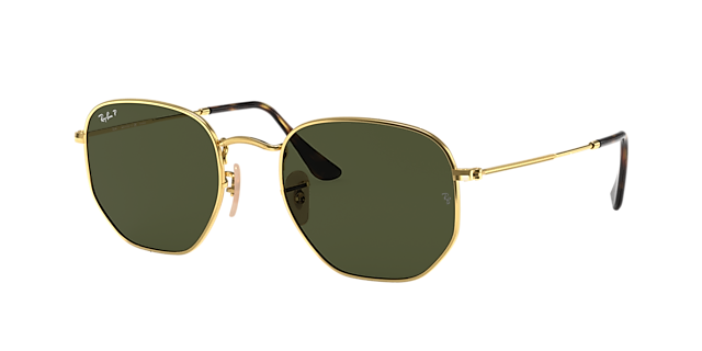 Ray-Ban RB3548N Hexagonal Flat Lenses 54 Green & Gold Sunglasses 