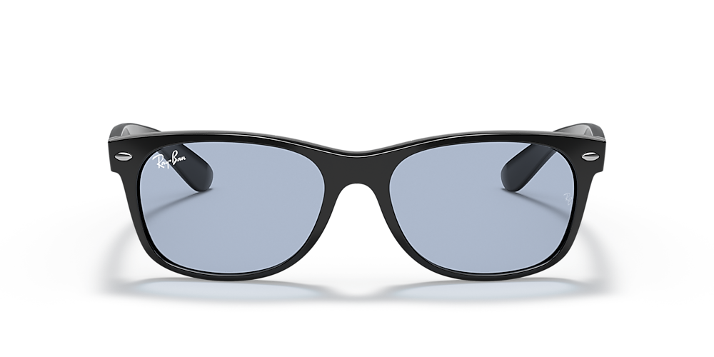 RAY-BAN RB2132F New Wayfarer Washed Lenses Black - Sunglasses, Blue/Grey  Classic Lens