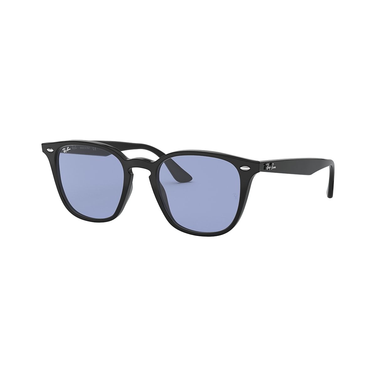 RAY-BAN RB4258F RB4258 Washed Lenses Black - Unisex Sunglasses, Blue  Classic Lens