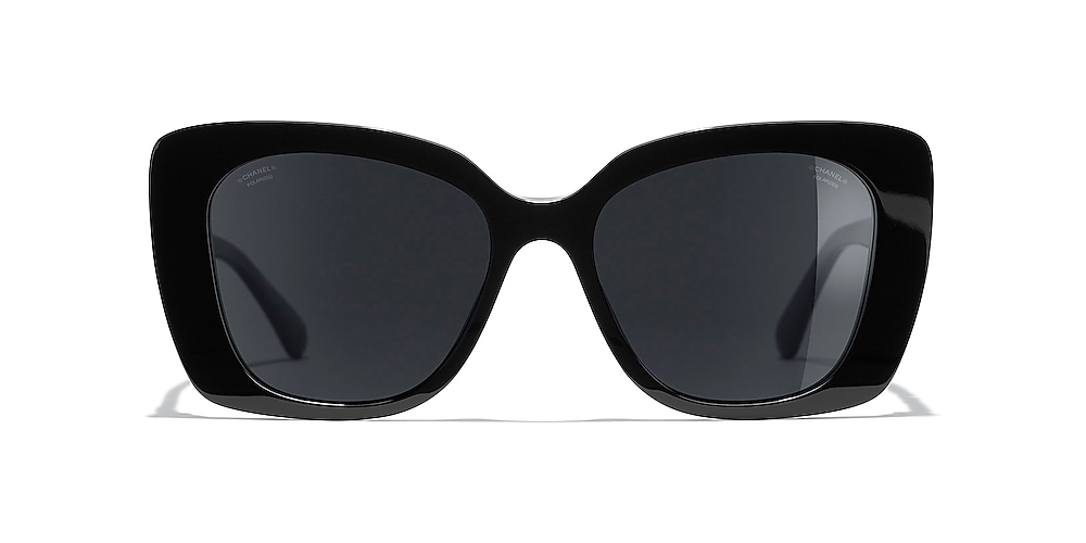 CH5422BA Black/White Square Acetate Sunglasses