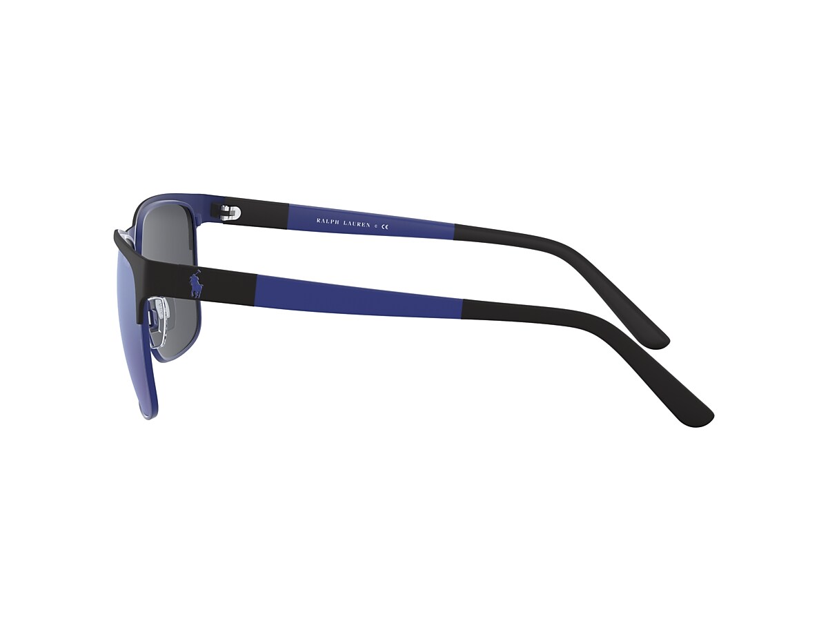 Polo Ralph Lauren PH3128 57 Mirror Blue & Matte Black On Matte 