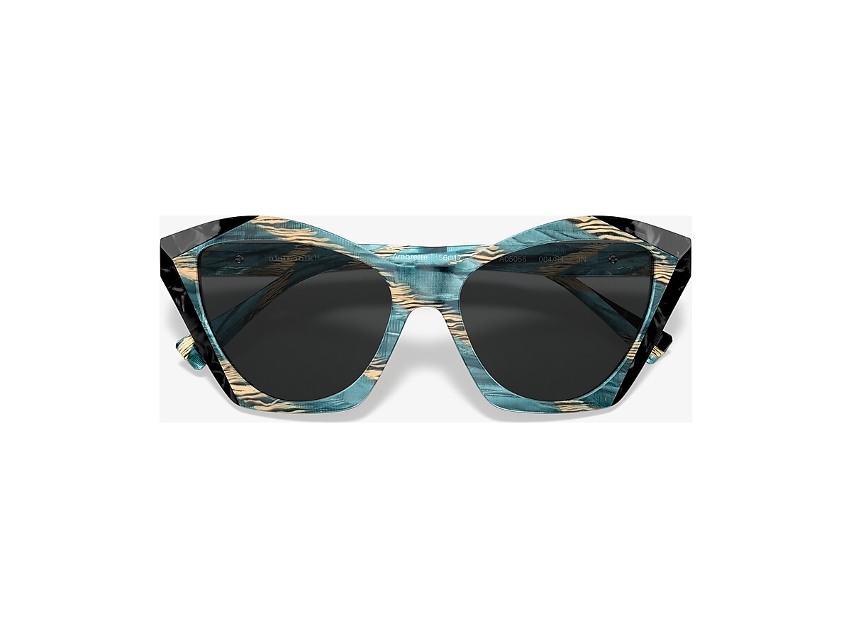 Alain Mikli A05056 AMBRETTE 56 Grey Teal Metallic Horn Noir