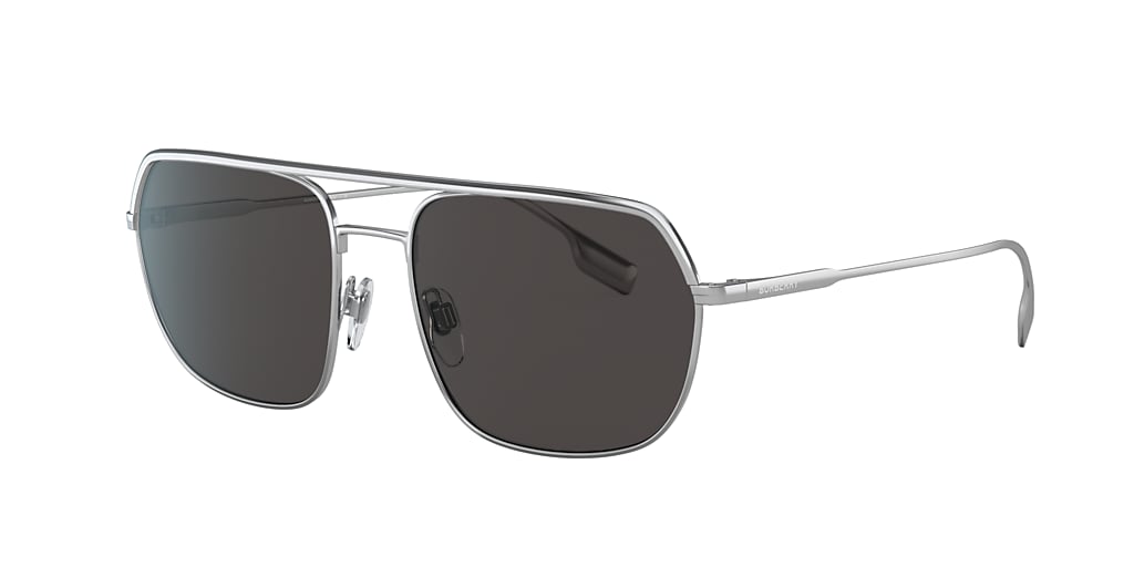 Burberry BE3117 Grey-Black & Silver Sunglasses | Sunglass Hut USA