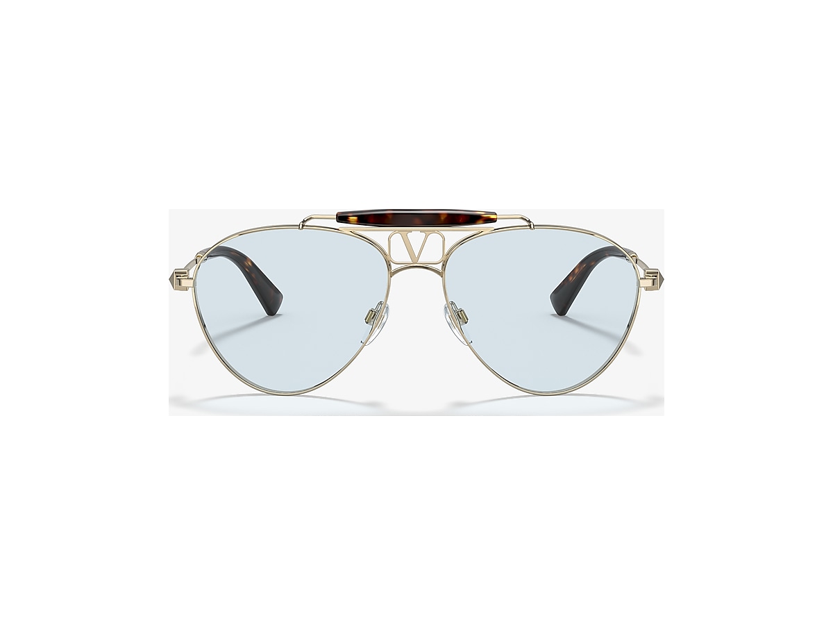bue Forholdsvis Regnjakke Valentino VA2039 Azure & Light Gold Sunglasses | Sunglass Hut Australia