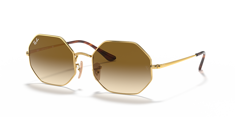 Ray-Ban RB1972 Octagon 1972 54 Hellbraun Verlaufstönung und Gold