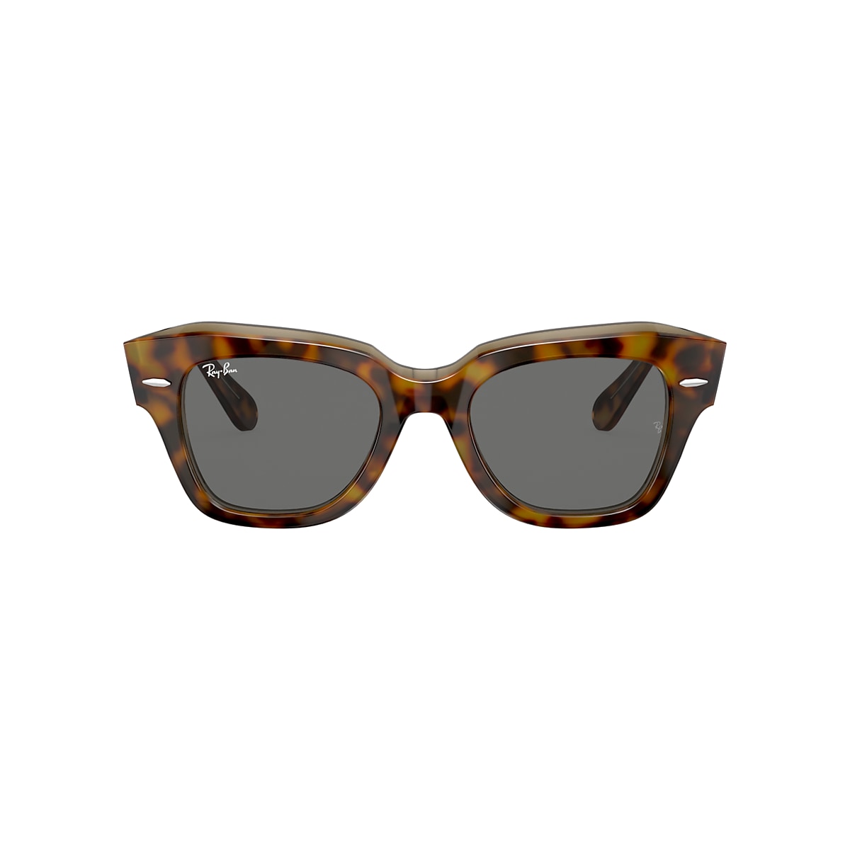 Ray-Ban RB2186 State Street 49 Dark Grey & Havana On Transparent Brown  Sunglasses | Sunglass Hut USA