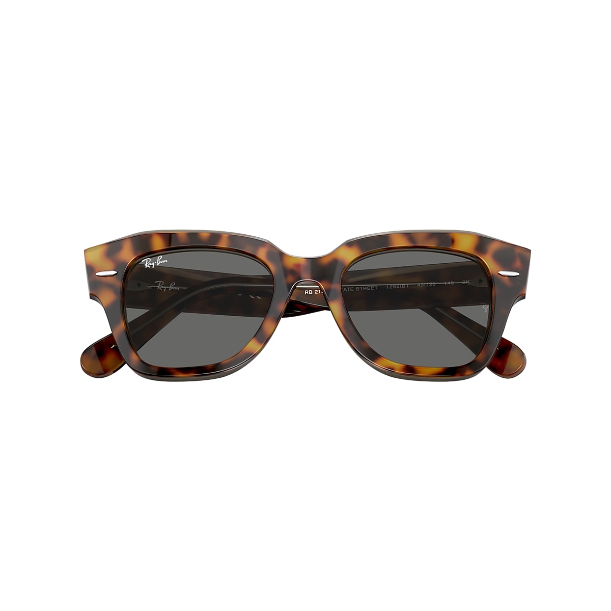 Ray-Ban RB2186 State Street 49 Dark Grey & Havana On Transparent Brown  Sunglasses | Sunglass Hut USA