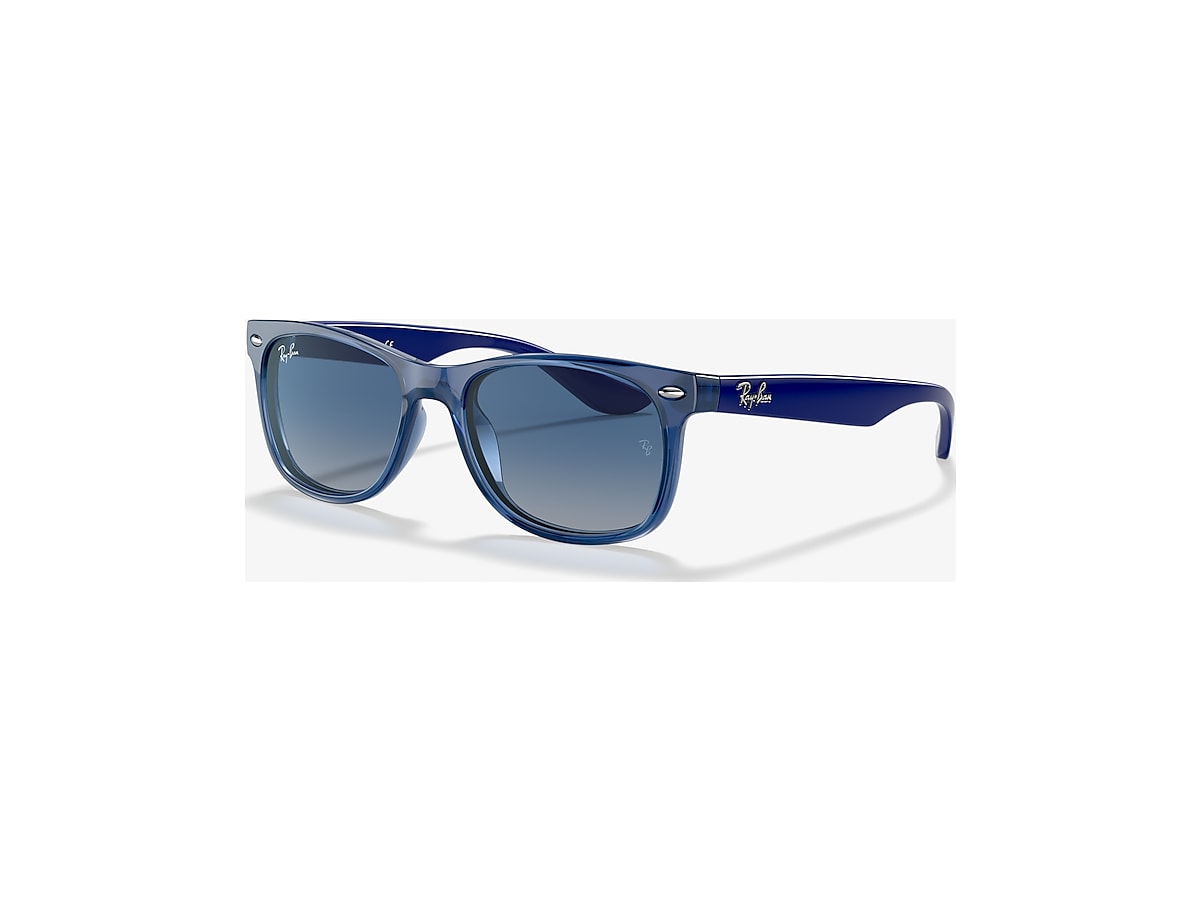 Ray-Ban RB9052S New Wayfarer Kids 48 Light Grey Gradient Dark Blue &  Transparent Blue Sunglasses | Sunglass Hut Australia