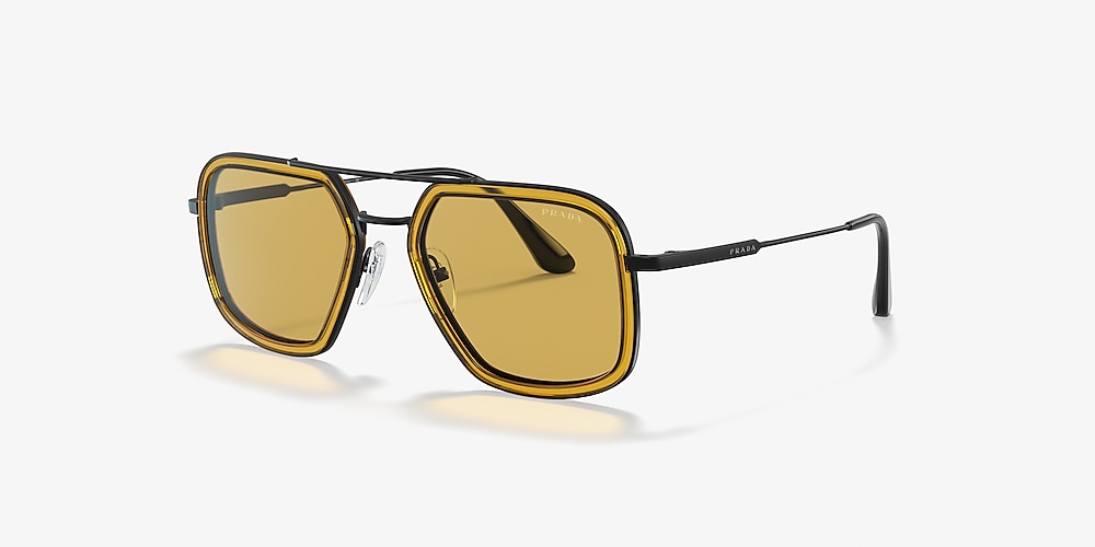 Prada PR 57XS 54 Yellow & Orange/Gunmetal Sunglasses | Sunglass Hut USA
