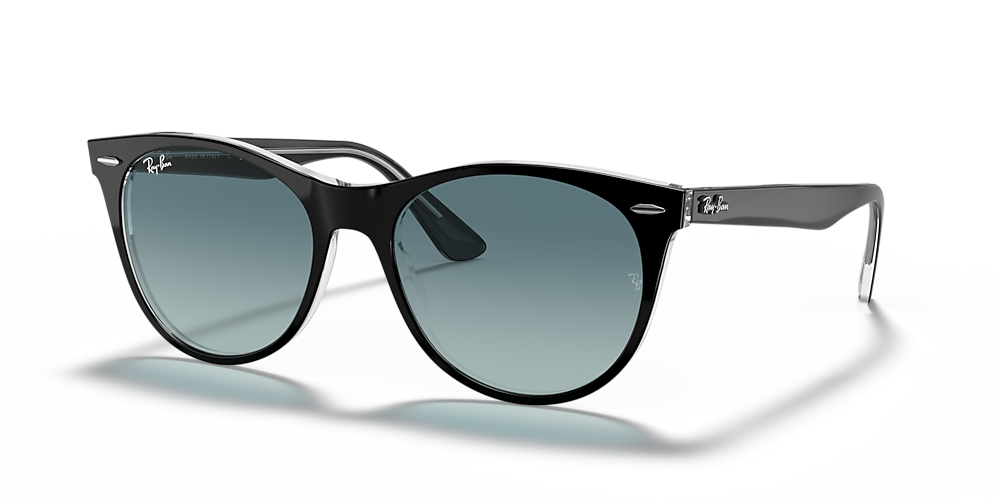 Ray-Ban RB2185 Wayfarer II Classic Blue Gradient & Black On Transparent Sunglasses | Sunglass Hut United