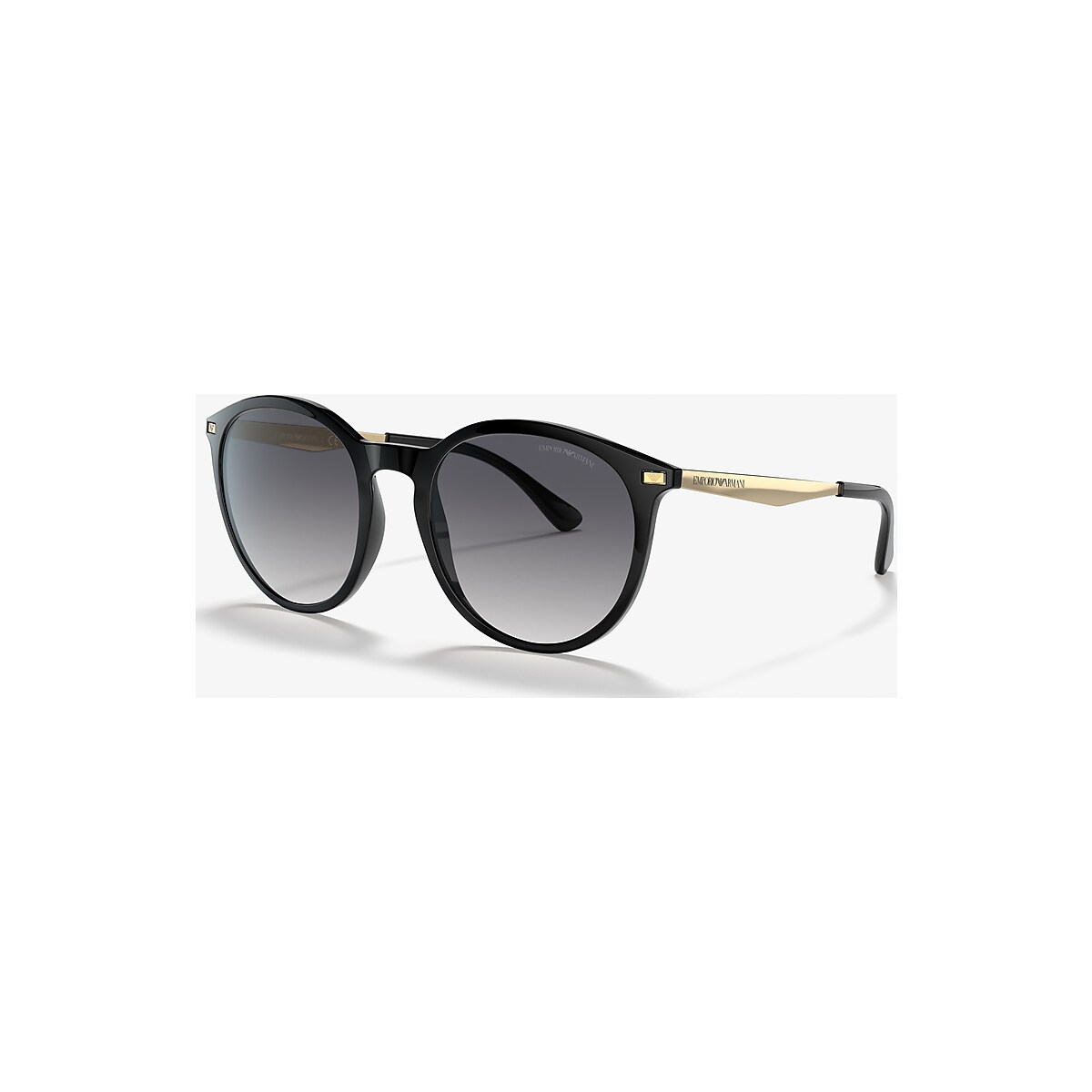 Emporio Armani EA4148 54 Gradient Grey & Shiny Black Sunglasses 