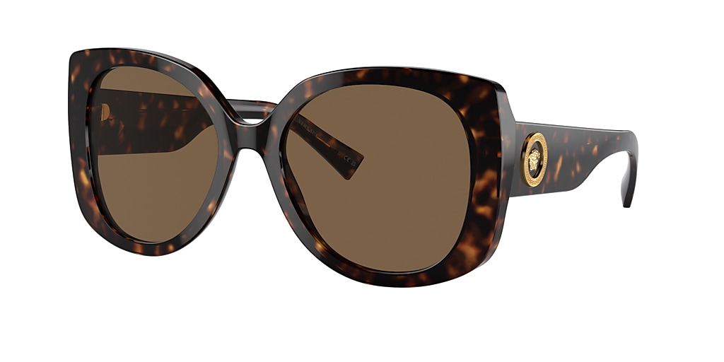 Versace VE4387 56 Dark Brown & Havana Sunglasses | Sunglass Hut Australia