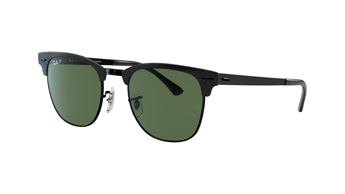 Ray-Ban RB3716 Clubmaster Metal 51 Green & Black Polarized 