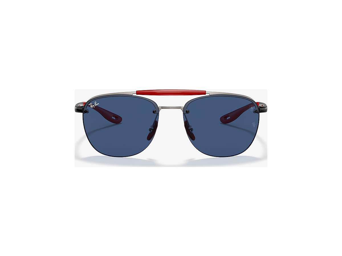 RAY-BAN RB3662M Scuderia Ferrari Collection Gunmetal - Man Sunglasses, Dark  Blue Classic Lens