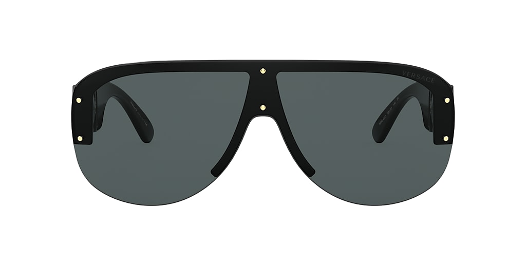 Versace Ve4391 Medusa Shield Black Grey Black And Black Sunglasses 
