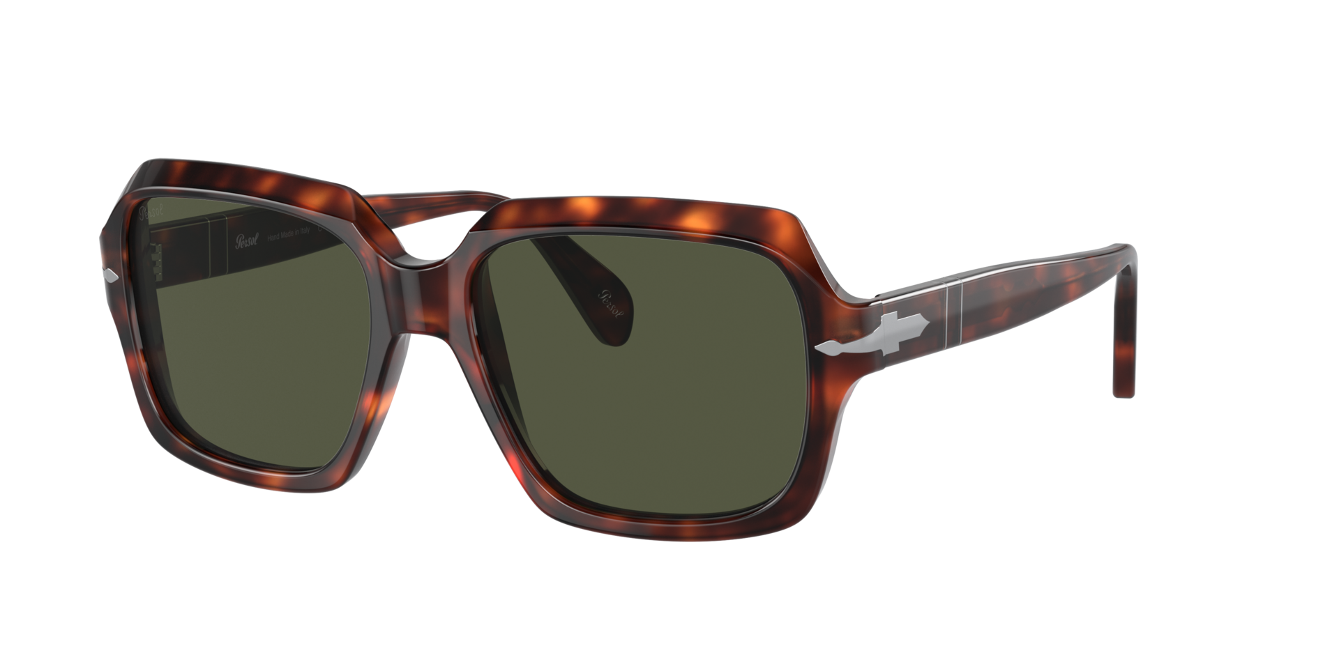 Persol Unisex Sunglass PO0581S - Frame color: Havana, Lens color: Green