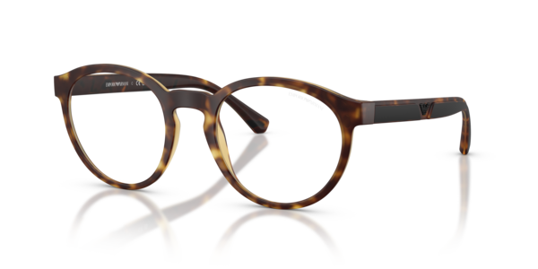 Óculos de sol Emporio Armani EA4152, formato redondo, armação em acetato tartaruga, lente marrom clara