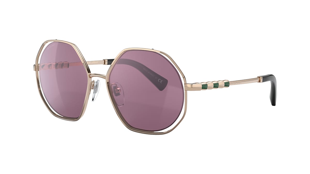 Bvlgari BV6144KB 55 Violet Internal Mirror Silver & Pink Gold 