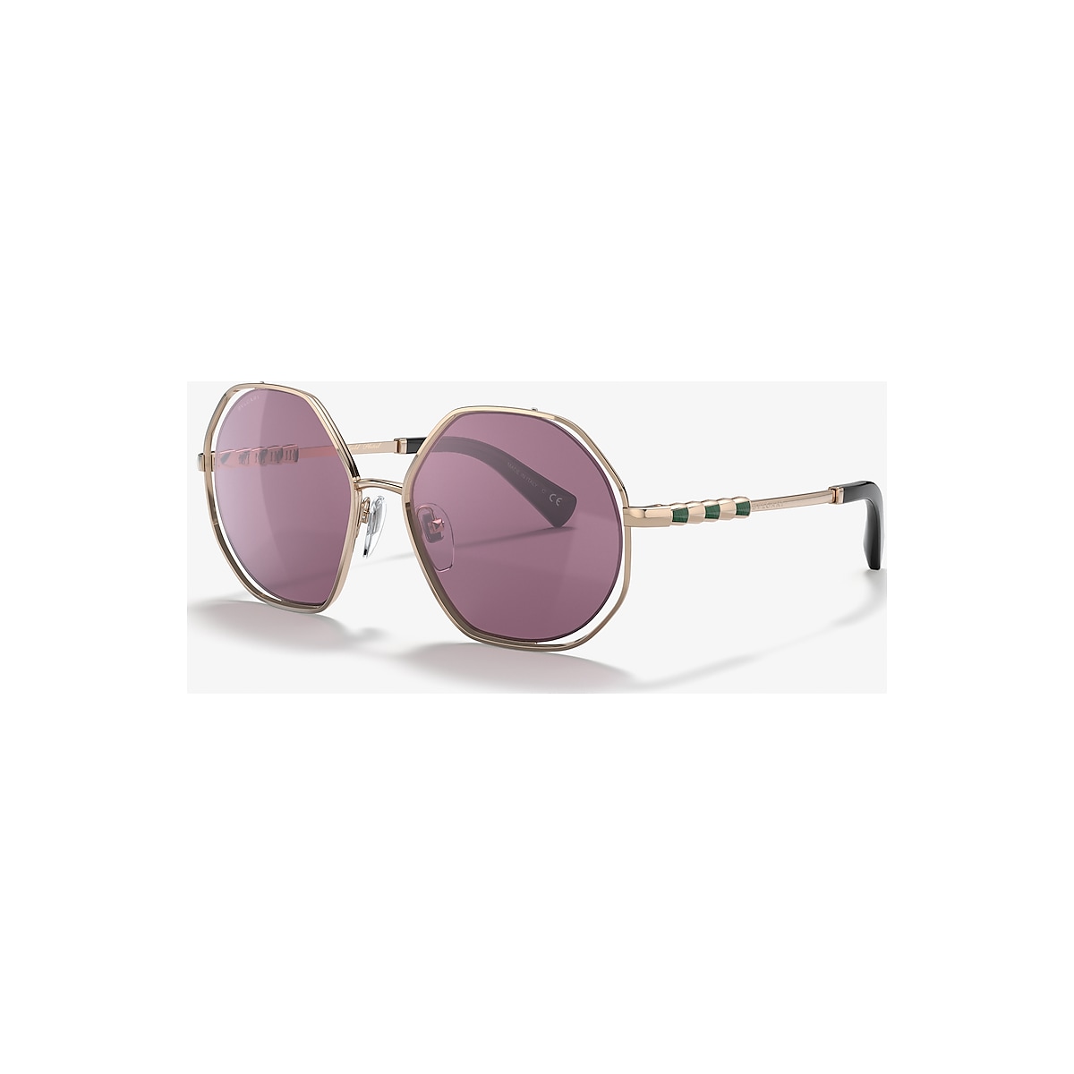 Bvlgari BV6144KB 55 Violet Internal Mirror Silver & Pink Gold 
