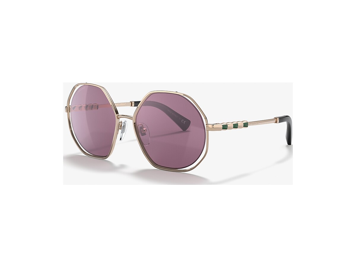Bvlgari BV6144KB 55 Violet Internal Mirror Silver & Pink Gold 